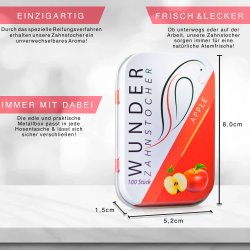Wunder eple-flavored tannpirkere metallboks