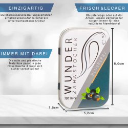Wunder Tandstikker Med Smag Blueberry Metalske