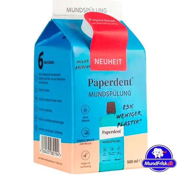 Plastikfreie Mundsplung PAPERDENT Milde Freshness Vegan 500 ml