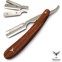 MAXON Deutschland barberhvel med trehndtak + DERBY barberblad + etui til barberhvel