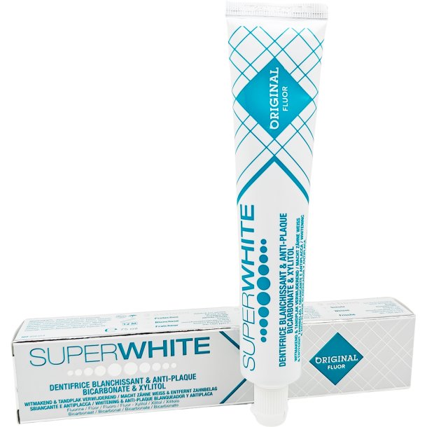 Xylitol Tandkrm SUPERWHITE Original Whitening &amp; Anti-Plaque 75ml