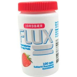 Xylitol Fluortabletter FLUX Strawberry 100 stk.
