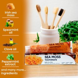 Xylitol Tandpasta YUNANI Sea Moss Peppermint &amp; Spearmint Fluorfri 184g