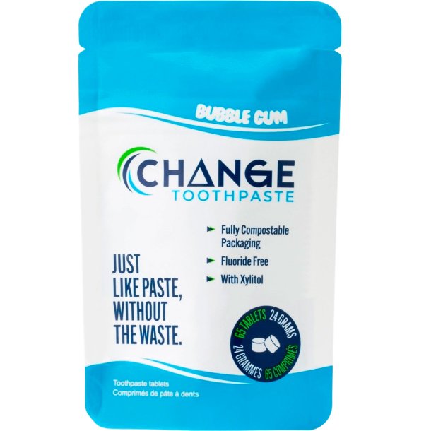 Xylitol Tandpasta Tabletter CHANGE Bubblegum 65 stk.