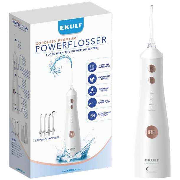 EKULF PowerFlosser Premium Trdls Mundskyller White