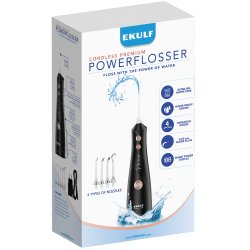 EKULF PowerFlosser Premium Trdls Mundskyller Black Edition