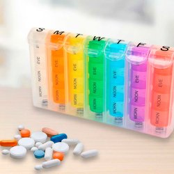Ugentlig pille�ske med farvekodede dagsrum � nem, sikker og overskuelig medicinh�ndtering