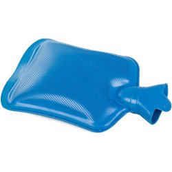 W�rmflasche 1,7 ltr. - Herzmuster in Blau und Grau