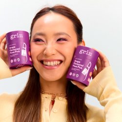 B�rekraftige Flosserb�yler 80 stk. GRIN Grape Flavoured Floss Pick