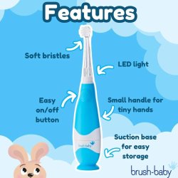 BRUSH-BABY BabySonic elektrisk tandborste Blue (0�3 �r)