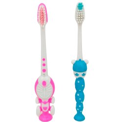 B�rnetandb�rster 2 stk. NOBIL CARE Sweet Smile Kids � Sjove b�rnetandb�rster med sugekop