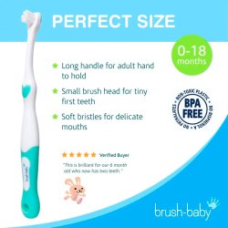 BRUSH-BABY Tandb�rste 0�18 m�neder 1 stk. - Ekstra bl�d tandb�rste til de allerf�rste t�nder