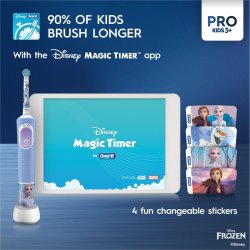 Oral-B Disney Frozen PRO Brosse électrique pour enfants + Tête de brosse supplémentaire