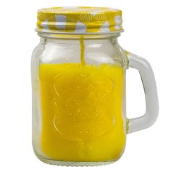 ROWAN Mini Gingham Citronella Mason Jar Candle � bougie anti-moustiques cosy en verre