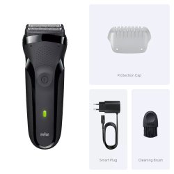 BRAUN Series 3 300s Elektrisk barbermaskin � Tett barbering med tysk presisjon