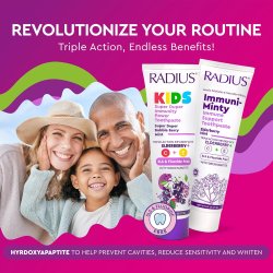 Naturlig Hydroxyapatit Barnetannkrem RADIUS Kids Super Duper Immuni-Power Bubble Berry Mint – 71 g