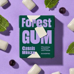 Forest Gum Cassis Mint � Sockerfritt tuggummi med xylitol, svarta vinb�r och mint (20 g)