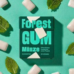 Forest Gum Minze � Plastfritt tuggummi med xylitol, naturlig mintsmak och v�xtbaserad tuggummibas � 20 g
