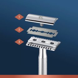 King C. Gillette Klassisk Barberskraber + 5 stk. Double Edge Safety Razor barberblade