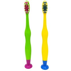 JuniorSmile Brosse � dents pour enfants avec ventouse – brosse � dents souple