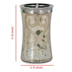 Tandbrsteholder Nu Steel Mercury Glas &amp; Rustfrit Stl