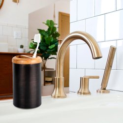 Tandbrsteholder Nu Steel Salem Oil Rubbed Bronze &amp; Wood