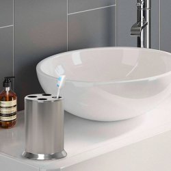 Tandbrsteholder Nu Steel Newport rustfrit stl &amp; tin