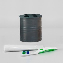 Tandbrsteholder Nu Steel Bogart Oil-Rubbed Bronze &amp; Steel 