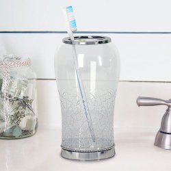 Tandbrsteholder Coyote Crackled Glas &amp; Rustfrit Stl