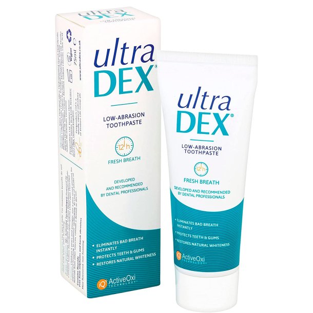 UltraDex Tandpasta Low-Abrasion Mod Drlig nde 75 ml