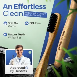 SmartLife Pro Bamboo 6 stk. � Bambus Tandb�rster med Aktivt Kul