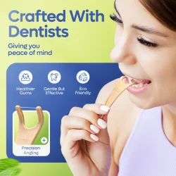 SmartLifEco FlexPik Mint Floss Picks � Bærekraftig tanntråd med frisk mintsmak (50 stk.)
