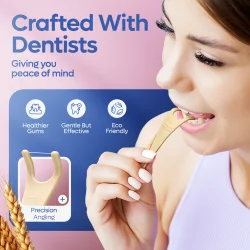 SmartLifEco FlexPik Floss Picks Unflavoured � Bærekraftig tanntråd med frisk mintsmak (50 stk.)