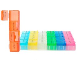 Pilleboks farge 7 pillebokser med 4 rom