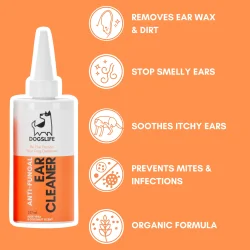 DogsLife Anti-Fungal Ear Cleaner � Ohrenreiniger für Hunde mit aloe vera und kokos � 237 ml