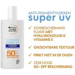 Garnier Ambre Solaire Super UV Anti-Pigmentvlekken SPF50+ � Gezichtszonnecrème met Hyaluronzuur &amp; E-vitamine 40 ml