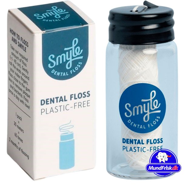 Zahnseide ohne PFAS SMYLE 30 mtr. Glasspender
