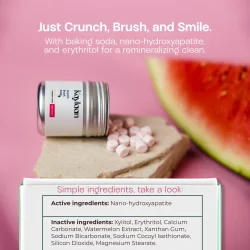 Kaylaan Watermelon Tannkremtabletter med Nano-Hydroxyapatit – fluorfri (90 stk.)