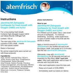 Frisk nde Tandpasta Atemfrisch hd02 Xylitol 100 ml.