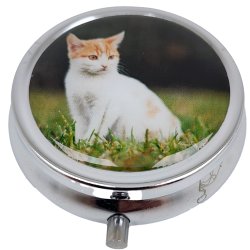 Pilleske Katte Rund Pilleboks Metal