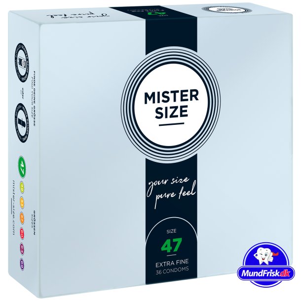 Mister Size Kondomer Pure Feel 36 stk. XS-XXXL 47 mm - XS