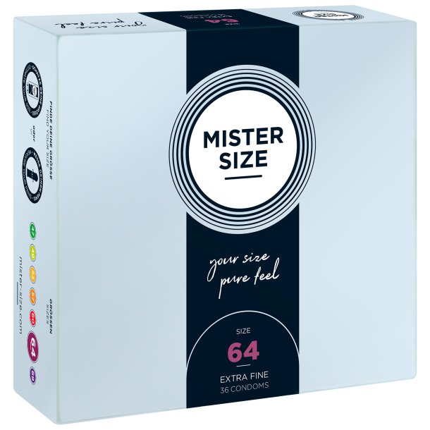 Mister Size Kondomer Pure Feel 36 stk. XS-XXXL 64 mm - XXL