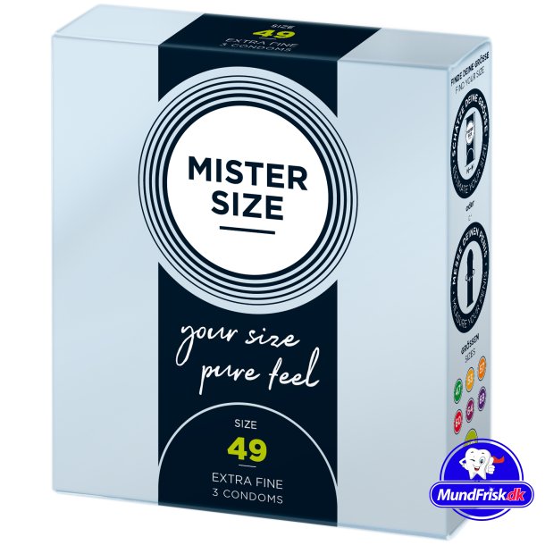 Mister Size Kondomer Pure Feel Extra Fine 3 stk. XS-XXXL 49 mm - S