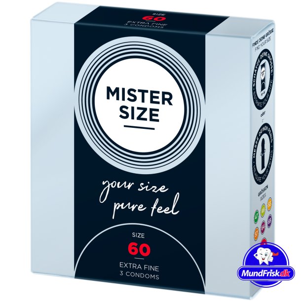 Mister Size Kondomit Pure Feel Extra Fine 3 kpl XS-XXXL