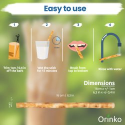 Miswak Pind 2 stk. med Beskyttelse Etui ORINKO Siwak Sticks 100% Naturlig Tandbrste
