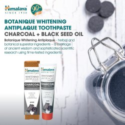 Himalaya Tandpasta Botanique Whitening Antiplaque Charcoal &amp; Black Seed Oil 113g