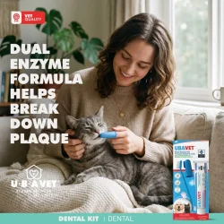 UBAVET Oral Dental Kit voor honden en katten  Enzymtandpasta, tandenborstel en vingertandenborstel (70 g)