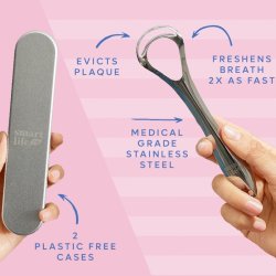 Tungeskrabere 2 stk med Etui SmartLifEco Dual Scrape Tungerensere