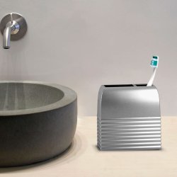 Nu Steel Tandbrsteholder Aravada Ribbed Rustfrit Stl