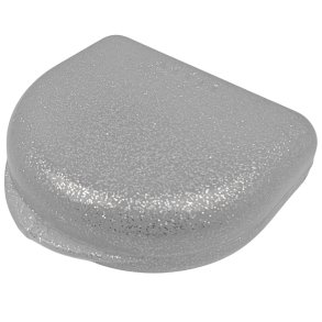 Liten glitterveske for oppbevaring av proteser, biteskinner, seler, munnbeskyttere, etc.